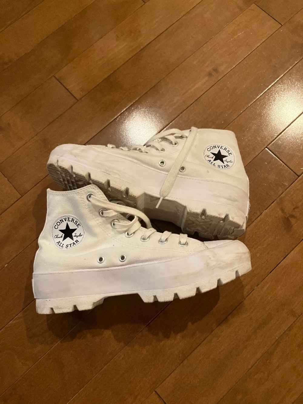 White Platform Vintage Converse